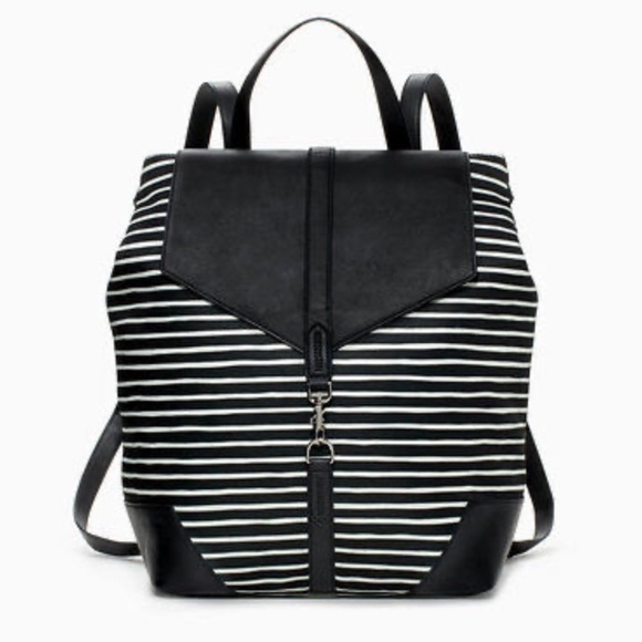 Stella & Dot Handbags - Stella & Dot Ava Black & White Striped Backpack